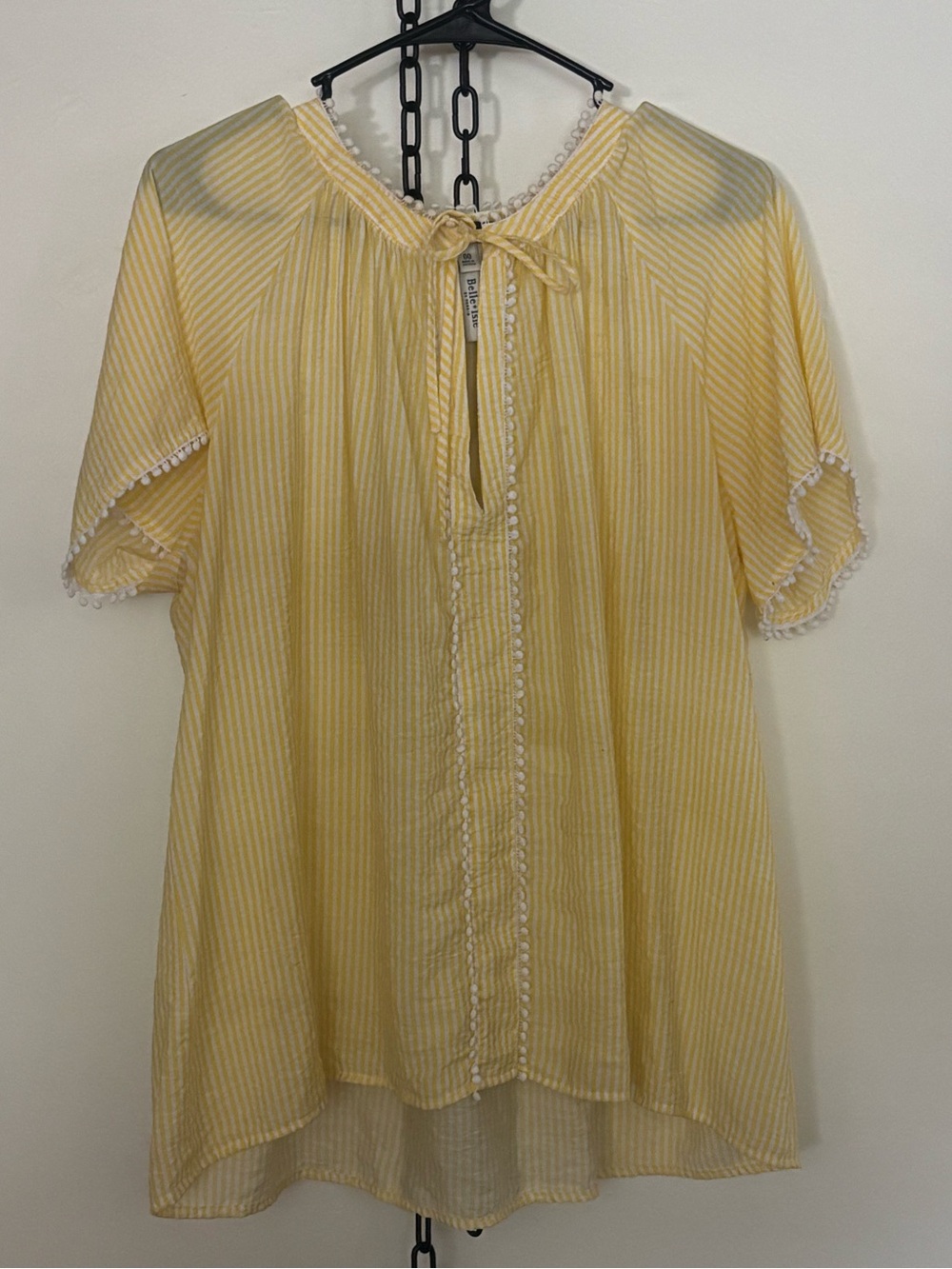 Torrid Belle Isle Yellow Striped Tie-Neck Tunic Top
